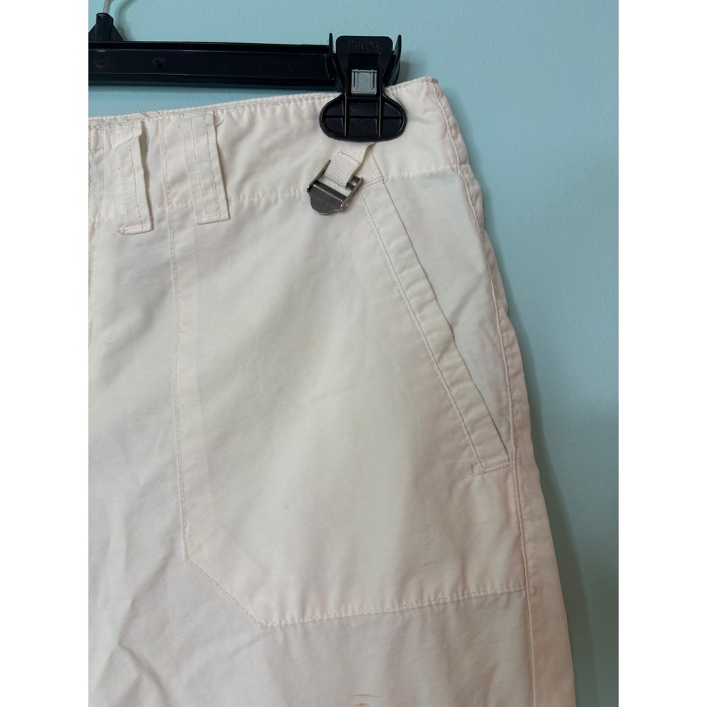Daisy Fuentes Y2K Cargo Capri Pants Utility Crop Off White Pastel Goth Festival - Picture 3 of 13